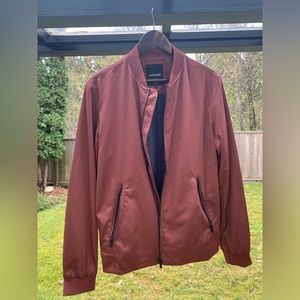 Jack & Jones Burgundy Red Premium Lightweight Bomber Jacket Size M